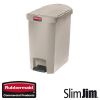 Afvalbak Slim Jim End Step-On container Rubbermaid 30 liter beige